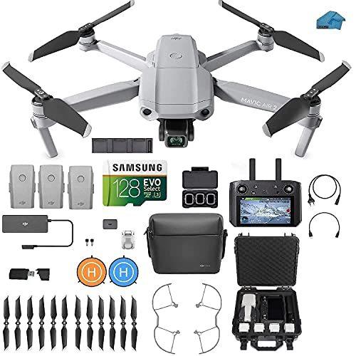 【最安値に挑戦】 batteries, 3 Camera, 48MP with UAV Quadcopter Drone - Controller Smart DJI with Combo More Fly 2 Air Mavic DJI Case, Fil Lens Card, SD 128gb ドローン、ヘリ、航空機