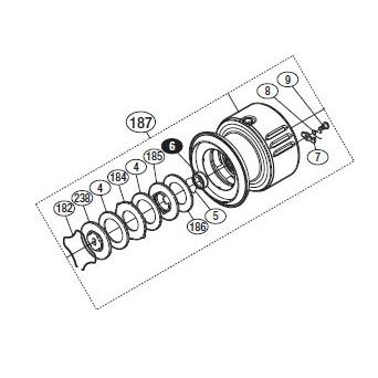 ●シマノ　15 ツインパワー 4000PG (033741)用 純正標準スプール (パーツ品番1089Q)　【キャンセル及び返品不可商品】 【まとめ送料割】