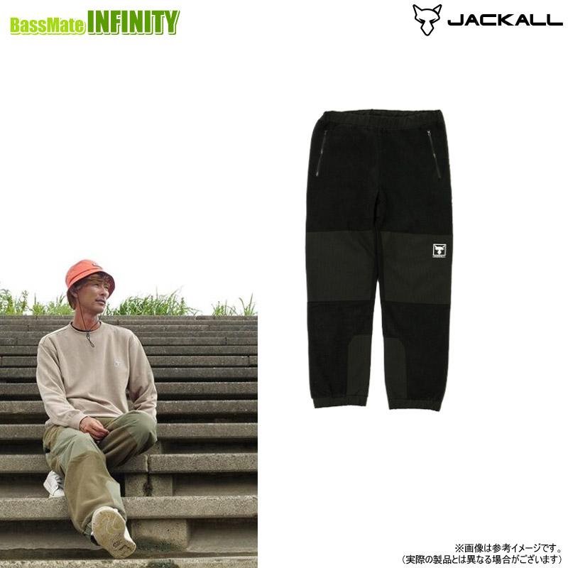 ジャッカル ダブルフェイスフリースパンツ XL ブラック Amazon.co.jp