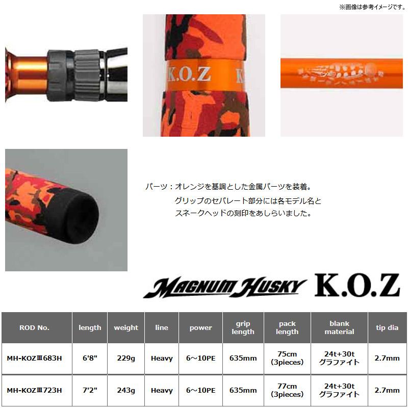 マグナムハスキー　KOZ III 723H 大久保幸三　スミス　雷魚ロッド マグナムハスキー KOZⅢ（大久保幸三）2024年発売3ピースモデル「MH