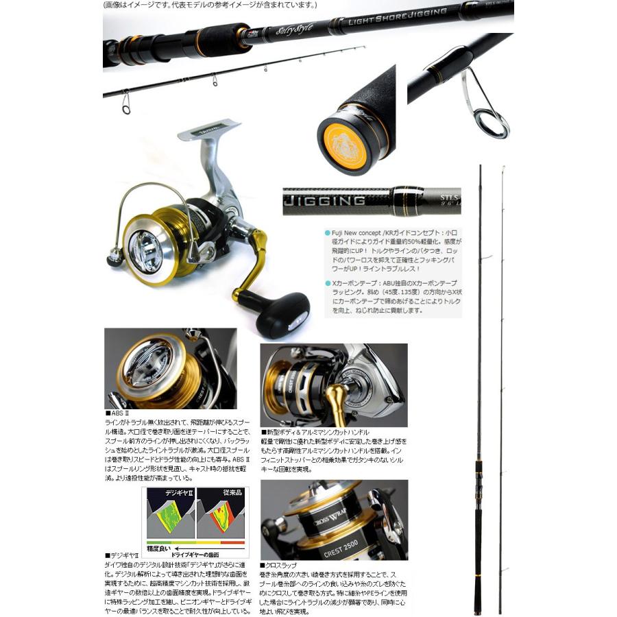 【PE1.5号200m糸付き】【ライトショアジギング入門セット】●アブガルシア ソルティースタイル LSJ STLS-1032ML30-KR+ダイワ 16 リーガル 3000H|infinity-sw|02