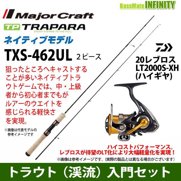 【トラウト（渓流）入門セット】●メジャークラフト　トラパラ TXS-462UL ネイティブモデル (2ピース)＋ダイワ　20 レブロス LT2000S-XH｜infinity-sw