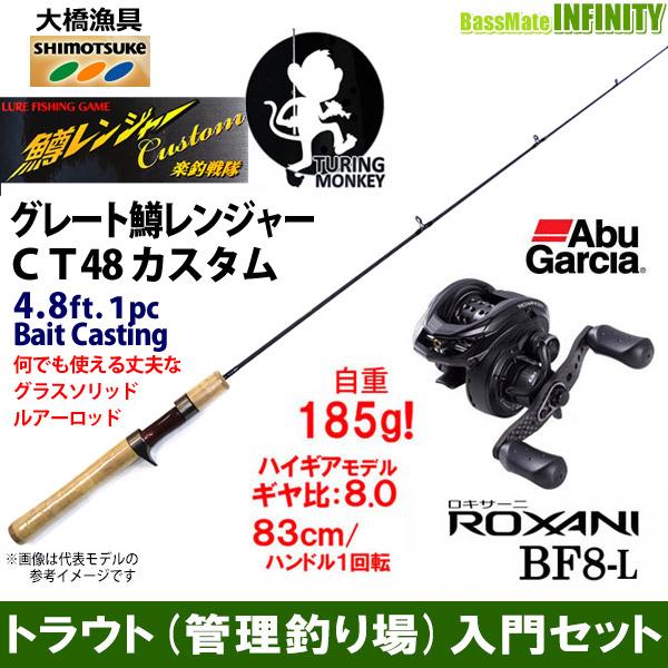 円 Sale トラウト 管理釣り場 入門セット 大橋漁具 Turing Monkey グレート鱒レンジャー Ct48 カスタム アブガルシア ロキサーニ Bf8 L 左ハンドル