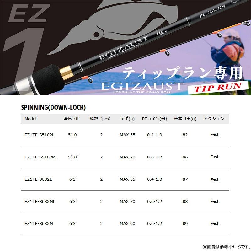 【ティップラン入門セット】●メジャークラフト　エギゾースト 1G ティップラン EZ1TE-S632M＋ダイワ　24 レブロス LT2500S-DH_2