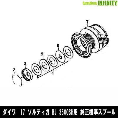 DAIWA（釣り） - ●ダイワ 17 ソルティガ BJ 3500SH(4960652093217)用 純然たる標準尺度木管 (部分品吊りひも6J458601) 【取り止める及び返品不可商いもの】 【まとめ貨物輸送割】