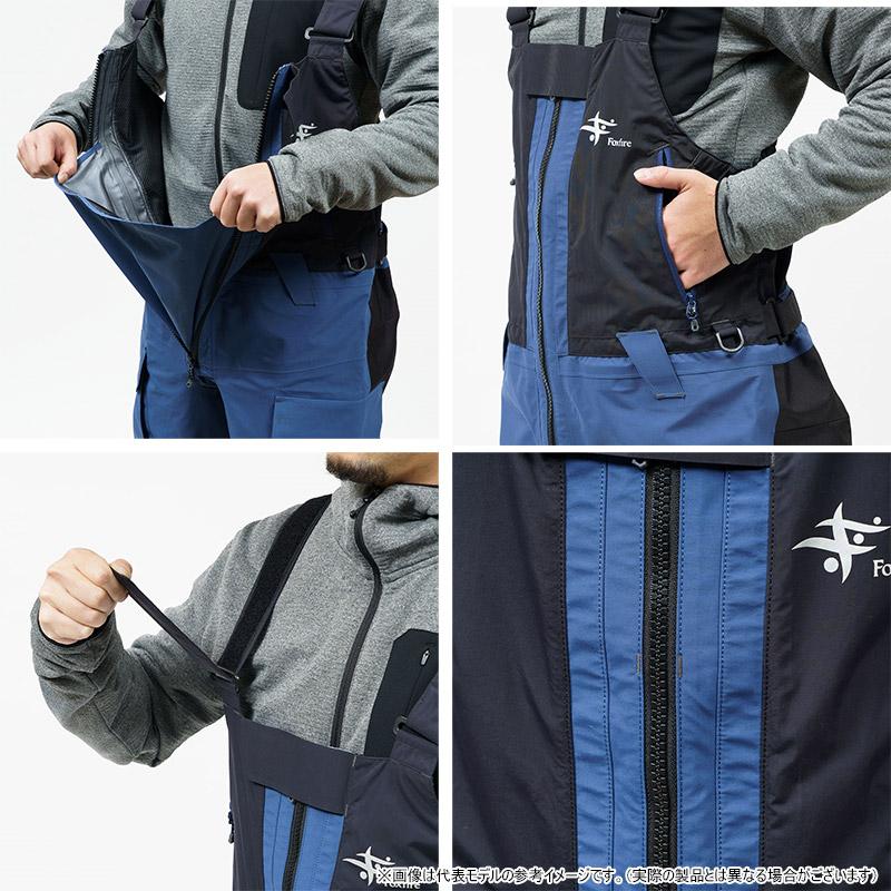 ぽ*ん様 Foxfire GORE-TEX ハイドロマスタービブ グレー M 青 トラウトフィッシャー 新店 / Foxfire GORE-TEXハイドロマスタービブ