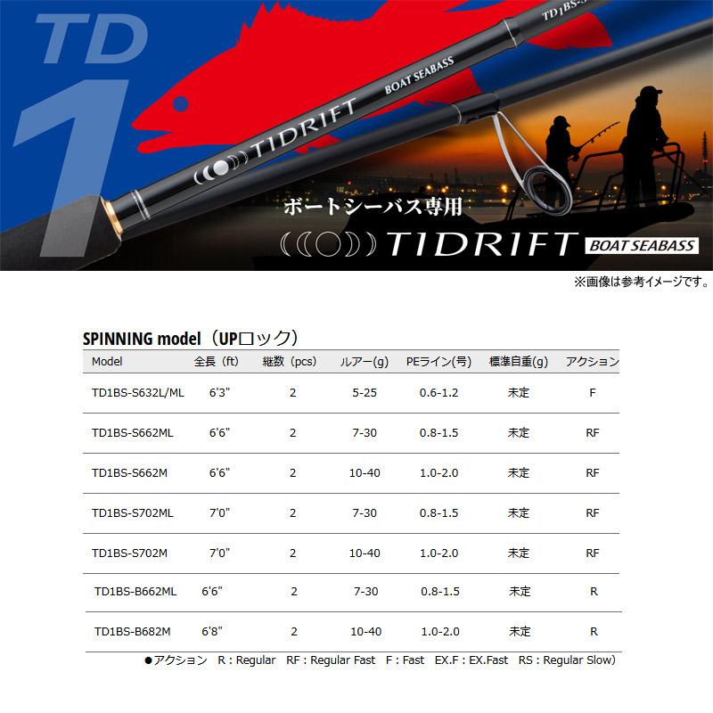 ●【今ならフロロリーダ1点プレゼント】メジャークラフト　タイドリフト 1G ボートシーバス TD1BS-S632L/ML (スピニングモデル)_2