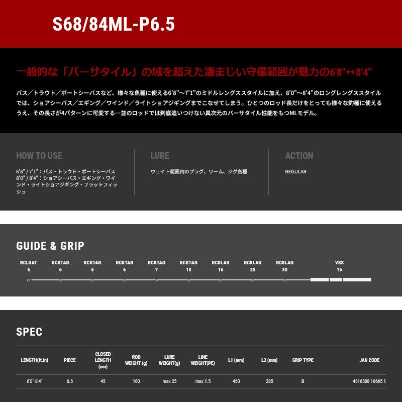 tailwalk（テイルウォーク） アウトバック 25モデル S68/84ML-P6.5