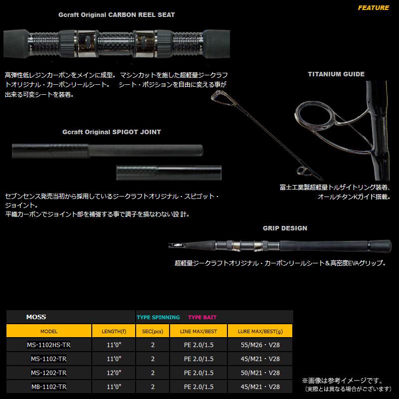 Gcraft ○Gクラフト セブンセンス TR モス MS-1202-TR (スピニング