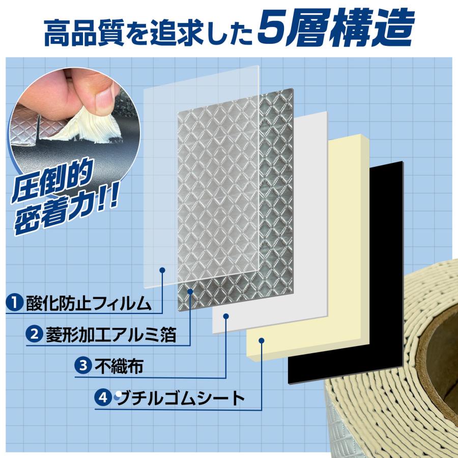 アルミ ブチルテープ 防水 ダクトテープ 1.5mm 補修 絶縁 難燃 水漏れ
