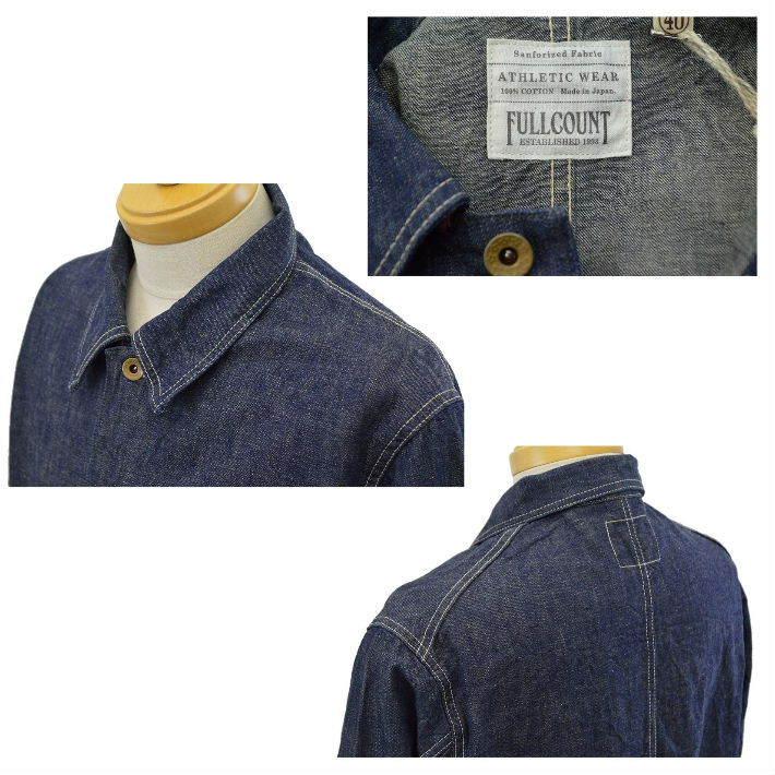 FULL COUNT インディゴデニム カバーオール FULLCOUNT フルカウント 2015-1 デニム チョアジャケット