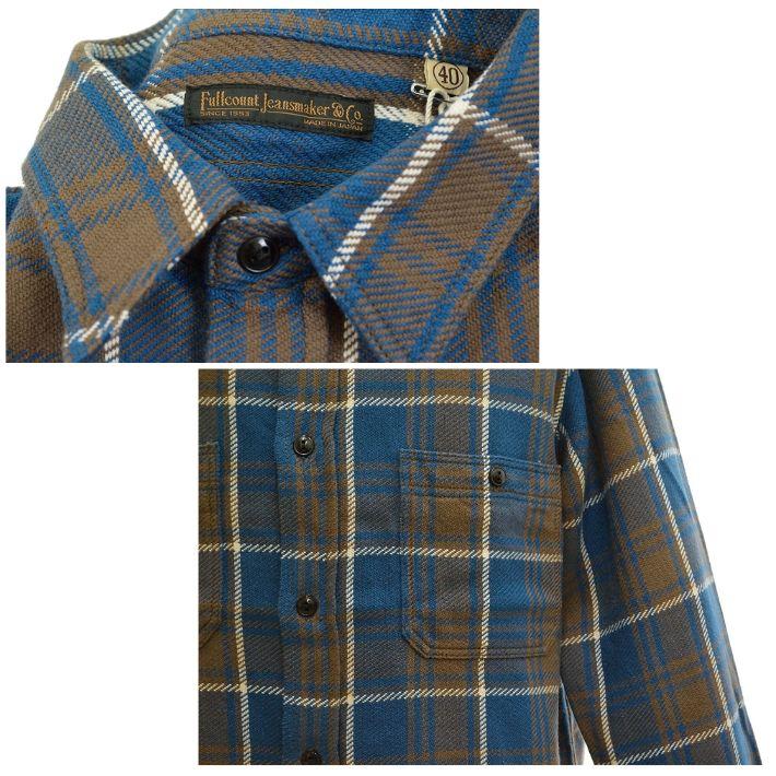 フルカウント 4106 オリジナルコットンチェック ワークシャツ ネルシャツ ワンウォッシュ メンズ FULLCOUNT Original Cotton Check Flannel Work Shirt | FULLCOUNT | 05