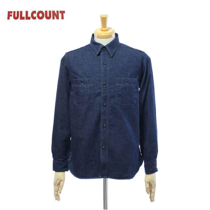 フルカウント 4890 デニムワークシャツ 8ozデニム ワンウォッシュ メンズ FULLCOUNT DENIM WORK SHIRTS | FULLCOUNT