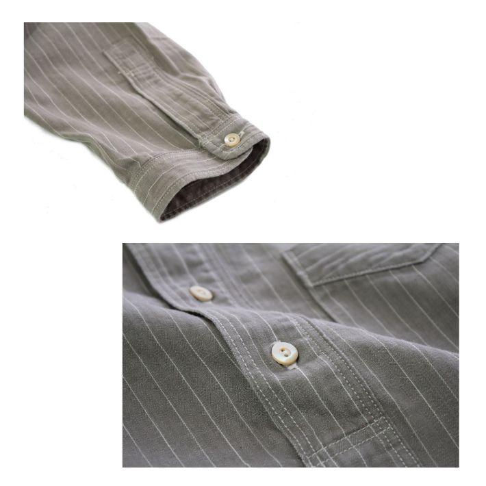 フルカウント 4900G へリンボン ペンシルストライプ ファーマーズシャツ メンズ FULLCOUNT Herringbone Pencil Stripe Farmers Shirt | FULLCOUNT | 06