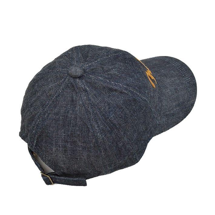 フルカウント 6007 6パネル デニム ベースボールキャップ 10OZ 6PANEL Chain Embroidery Denim Cap FULLCOUNT [メール便可] | FULLCOUNT | 03