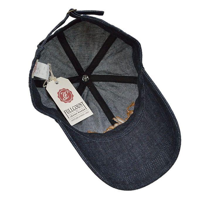 フルカウント 6007 6パネル デニム ベースボールキャップ 10OZ 6PANEL Chain Embroidery Denim Cap FULLCOUNT [メール便可] | FULLCOUNT | 04