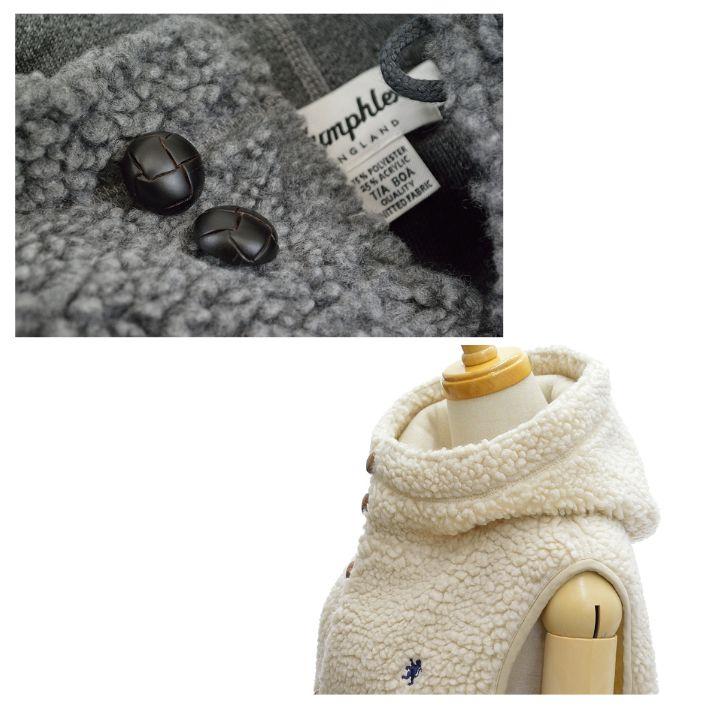 GYMPHLEX（ジムフレックス） J-1069PL ボアベスト くるみボタン フード