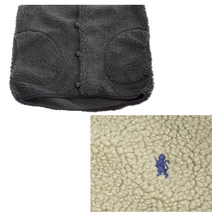 【未使用品】ジムフレックス ボアフリースジャケット くるみボタン 16 GYMPHLEX ジムフレックス Gymphlex くるみボタン フードボア