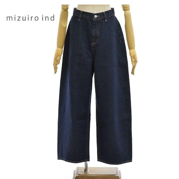 ミズイロインド ハイウエスト ワイド デニム パンツ 1-260030 mizuiro 