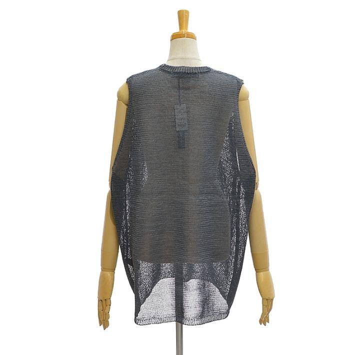 新品【ミズイロインド 】チュニック ベスト　グレー　Vネック　リブ ミズイロインド mizuiro ind mizuiro ind へアリーVネックベスト