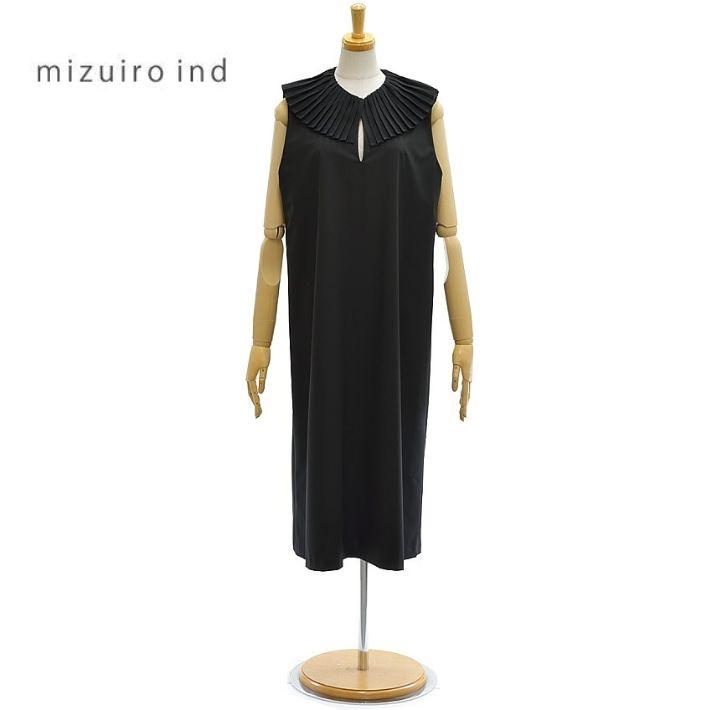 mizuiroind（ミズイロインド） 2-250096 プリーツカラー ノースリーブ
