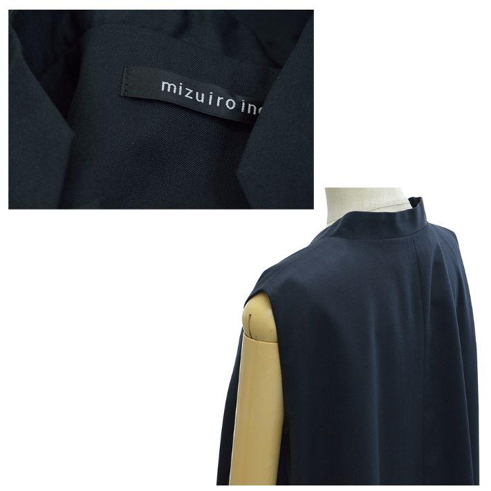 mizuiroind（ミズイロインド） スタンドカラー フレア ワンピース
