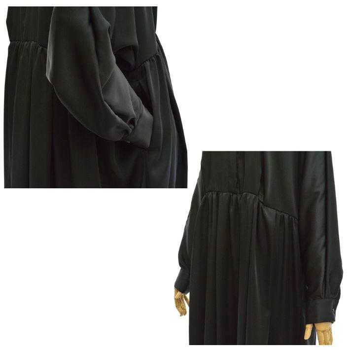 mizuiroind（ミズイロインド） サテン ラウンドカラー フロントフライ