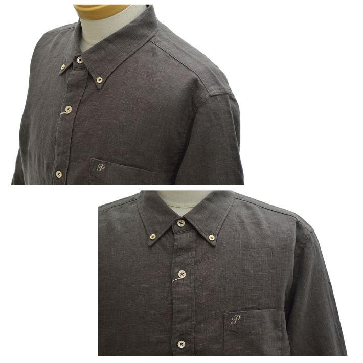 フェローズ P7BD1 ボタンダウン リネン シャツ ワンポイント 7分袖 メンズ PHERROW'S　[メール便可] | Pherrow's | 04