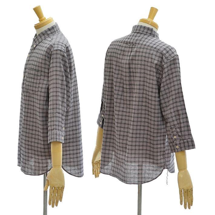 フェローズ P7BD2 ボタンダウン リネンコットン シャツ チェック 7分袖 メンズ PHERROW'S　[メール便可] | Pherrow's | 02