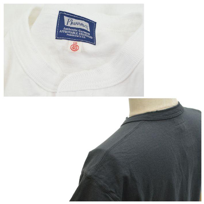 フェローズ PHNT Tシャツ ヘンリーネック 半袖 3つボタン メンズ  TEE PHERROW'S　[メール便可] | Pherrow's | 07