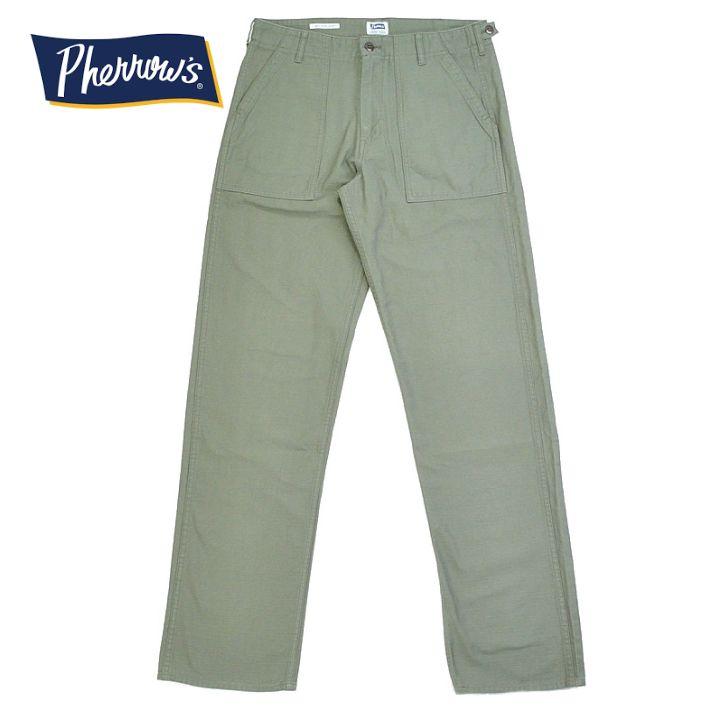 フェローズ PUP1 ベイカーパンツ スラブバックサテン ワイドシルエット メンズ  PHERROW'S | Pherrow's