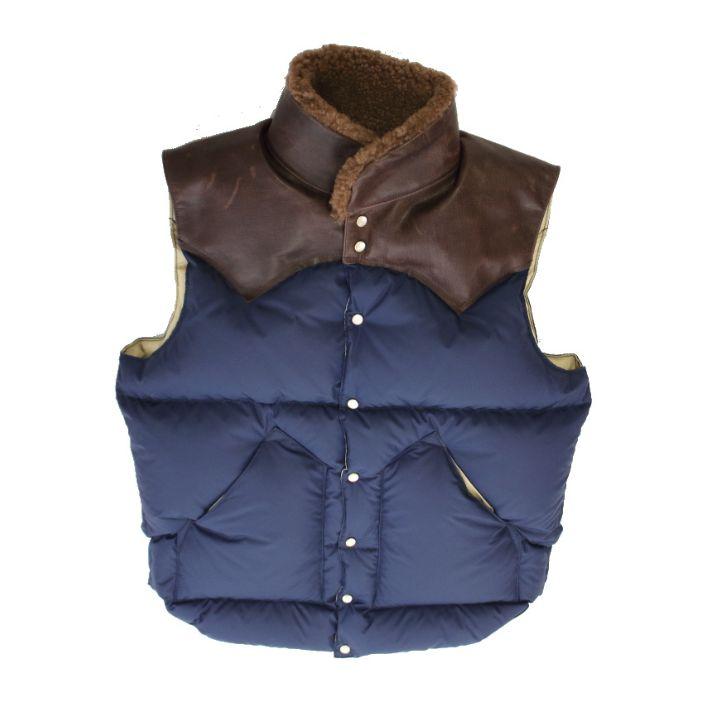ロッキーマウンテン×ウエアハウス Lot.2222 ナイロン クリスティー ダウンベスト 500 NAVY メンズ ROCKY MOUNTAIN×WAREHOUSE NYLON CHRISTY VESTの画像