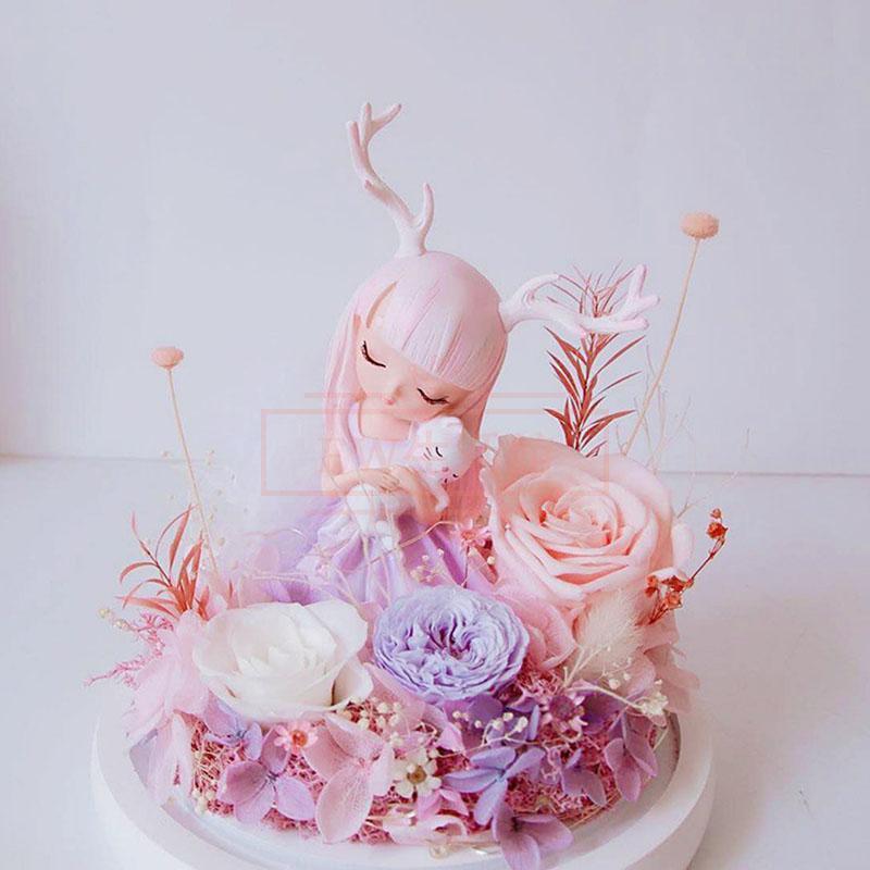 小さな仙女プリザーブドフラワー 誕生日 プレゼント ガラスドーム おしゃれ バラの花 結婚祝い バレンタインデークリスマス ギフト プレゼント 結婚祝い ギフト お見舞い 記念日