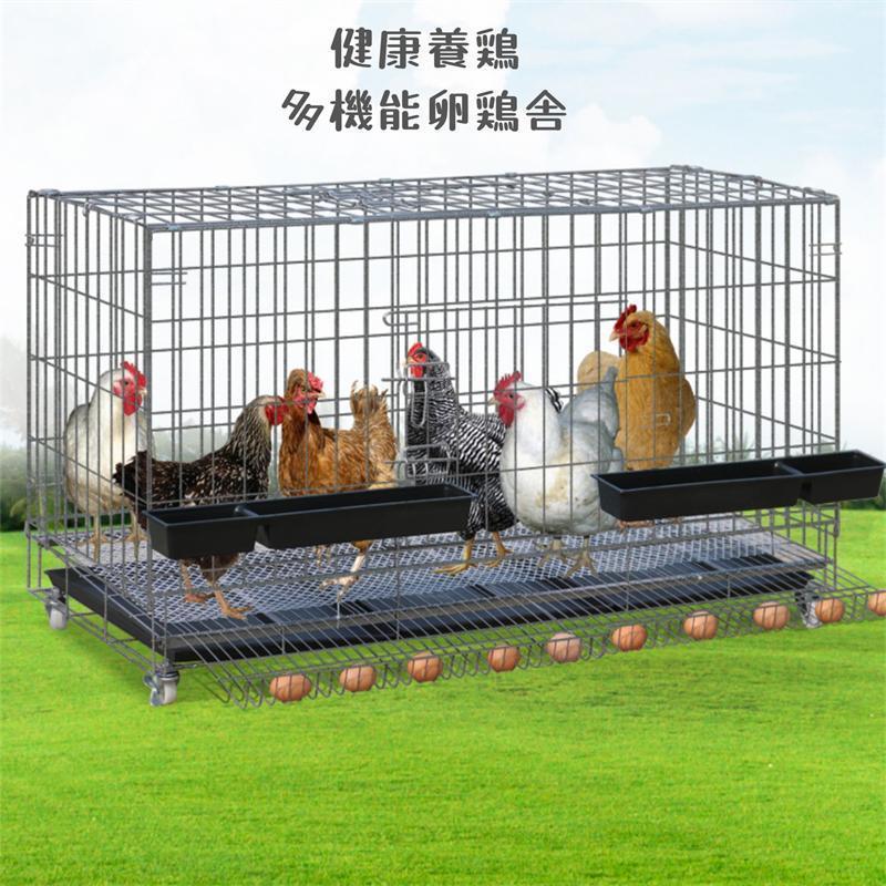 USED 鶏小屋 チキンケージ飼育ケージ 特大世帯折りたたみ鶏小屋 自動エッグロールケージ トレー、水槽、フードボウル付き 複数のサイズ。 【2011086284】(10321円)