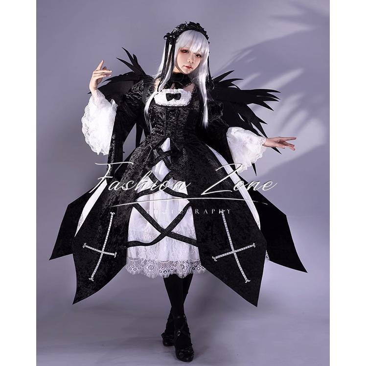 送料無料◆ローゼンメイデン 風 水銀燈 コスプレ衣装 ウィッグ 靴 cosplay コスチューム パーティーグッズ ハロウィン仮装 変装 ウィッグ 靴 写真参照