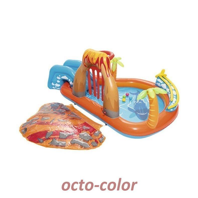 家でプール遊び！ビニールプール 家庭用プール 対象年齢３歳 子供プール new 水遊び おもちゃ 火山のプール 滑り台付き スライダー 