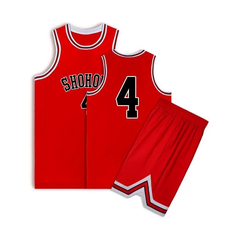 注目のブランドユニフォーム スラムダンク 湘北高校 背番号10湘北 丸首