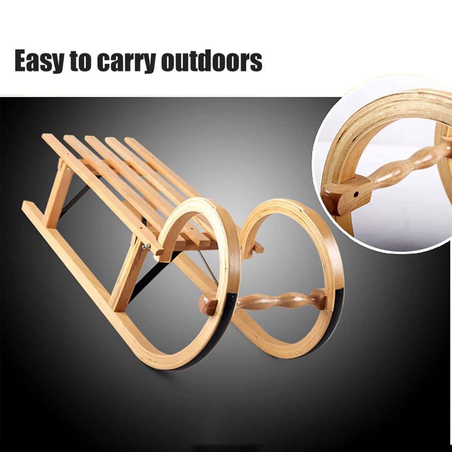 木製そり、スポーツスキー板、木製そりブナ材、下部PVC耐摩耗性スライダー、スノーボード、雪そり、アイススケート、150KG雪装備に耐えることができ、屋外高地冬