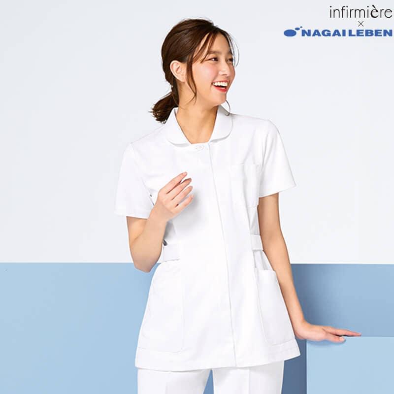 【ナガイレーベン】新品　ナース服　白衣　別注サイズ　E-4 ナースウェア アンファミエ＋ナガイレーベン 医療 白衣 ジャケット ナースウェア