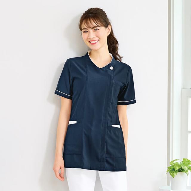アンファミエ ケーシー 白衣 ナースウェア ナース服 前開き レディース