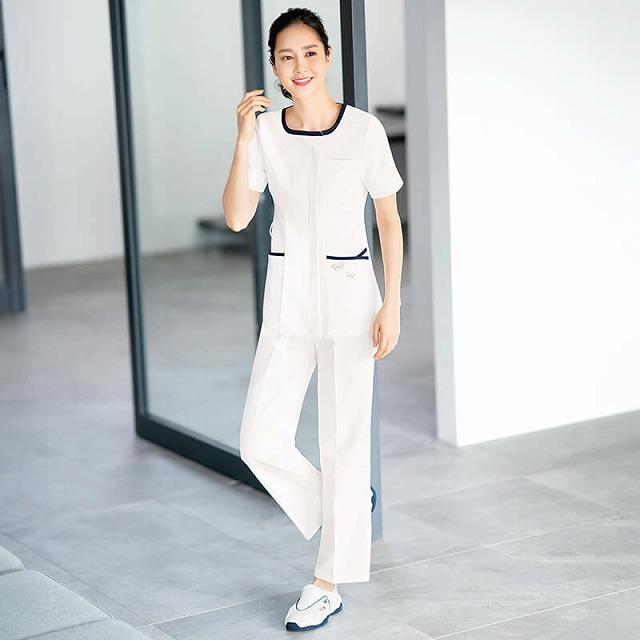 アンファミエ ＜ハナエモリ＞配色ラウンドジャケット : ナース通販