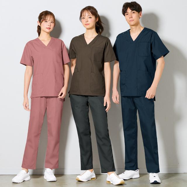 アンファミエ スクラブ 医療 スクラブパンツ ナース服 白衣 おしゃれ