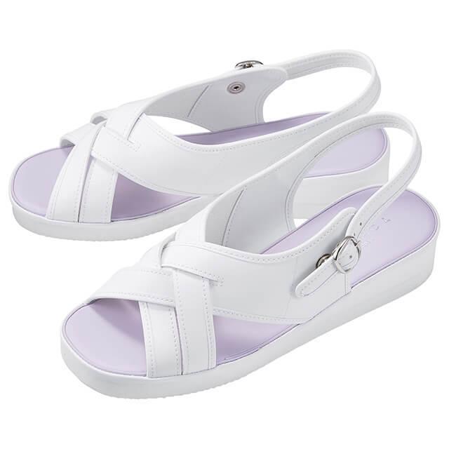 ナースサンダル疲れにくい 黒 白 レディース 女性 軽量 かわいい 可愛い おしゃれ 医療事務 事務 受付 アンファミエ ダブルクロスナースサンダル アンファミエpaypayモール店 通販 Paypayモール