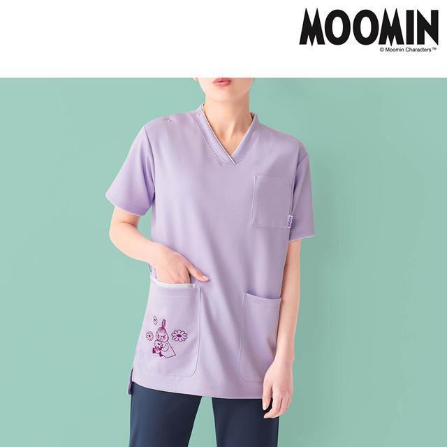 ミィ ナース服 レディース 女性 スクラブ 白衣 医療用 クリニック ユニフォーム アンファミエ ムーミン ポケット刺繍配色ストレッチスクラブ アンファミエpaypayモール店 通販 Paypayモール