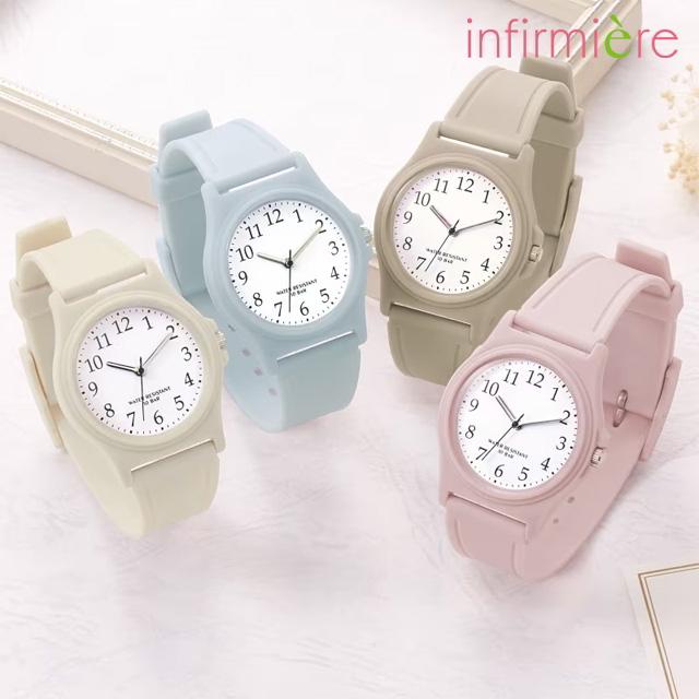 アンファミエ 防水 腕時計 時計 レディース ホワイト 日本製