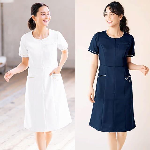 アンファミエ ナース服 白衣 ワンピース ナースウェア 医療用