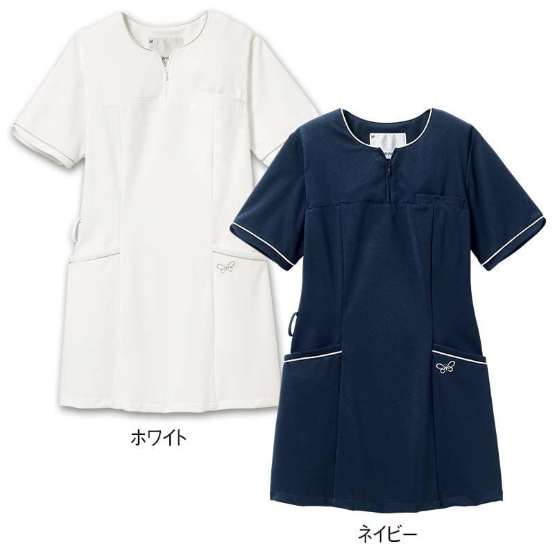 HANAE MORI 白衣・ナース服・ナースウェア - 看護師 新品未使用品L ☆＜ハナエモリ＞衿付きアシンメトリージャケット: 白衣・ナース服
