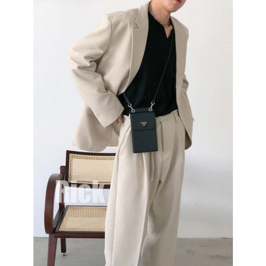 最安 スーツ セットアップ メンズ B2510 韓国 オーバーサイズ カジュアルスーツ カラー サイズ S ブラック Moonbreaking Com