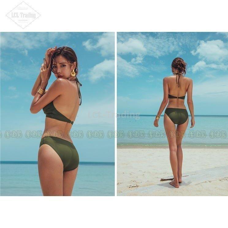 水着 レディース ビキニ 夏 ノンワイヤー セパレート 韓国風 無地 オトナ女子 盛れる きれいめ 海水浴 温泉 ビーチ リゾート プール 海 安い それに目立つ