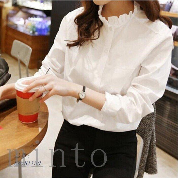 シャツ ブラウス シャツ ブラウス レディース Ol ファッション 通勤 フリルネック おしゃれ フリル 通勤 白シャツ 30代 長袖ブラウス 40代 スタンドカラー 代 フォーマル トップス シャツ 立ち襟 Pac Infit Store2